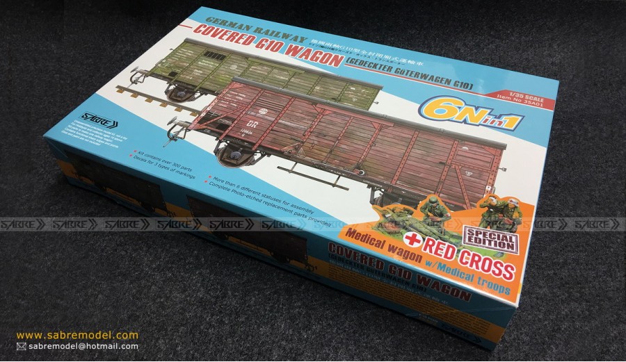 1/35 German Railway Covered G10 Wagon - Red Cross Special Edition