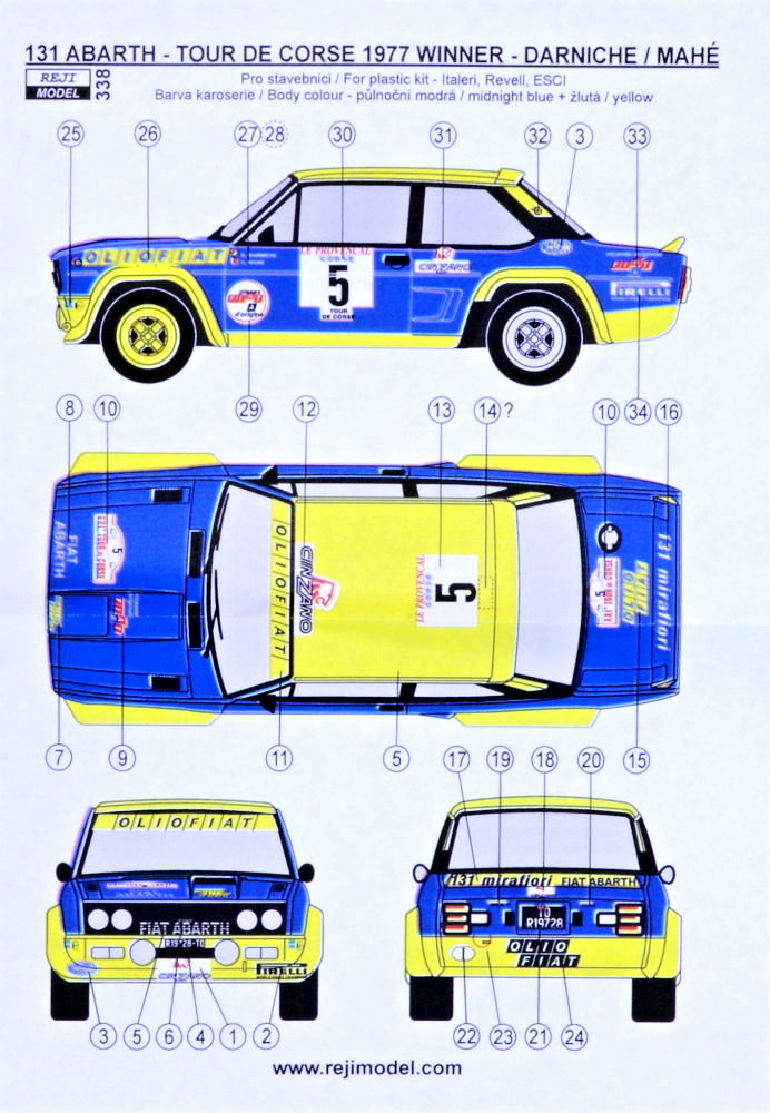 1/24 Fiat 131 Abarth Tour de Corse 1977 Winner