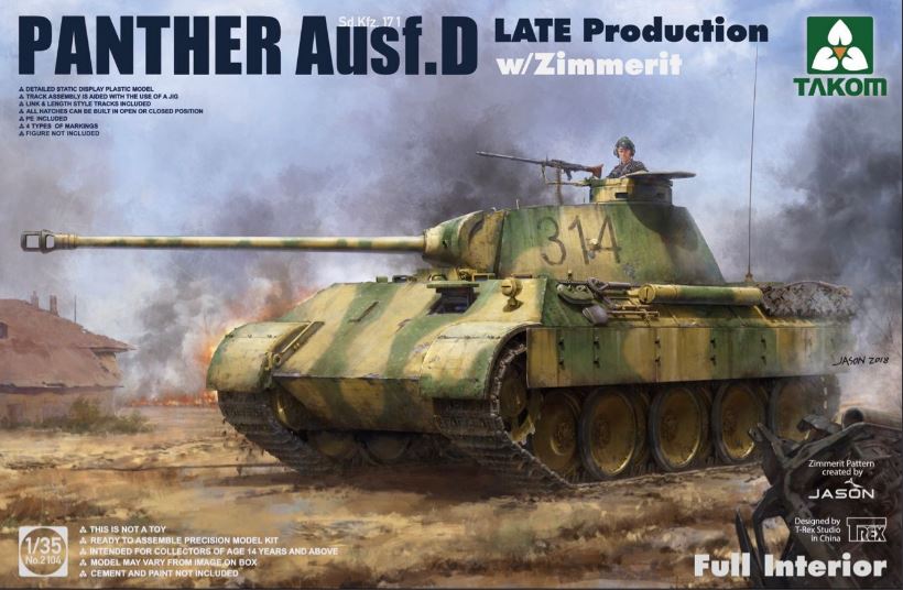 Panther Ausf. D Late Production w/ Zimmerit Full Interior Kit 1/35