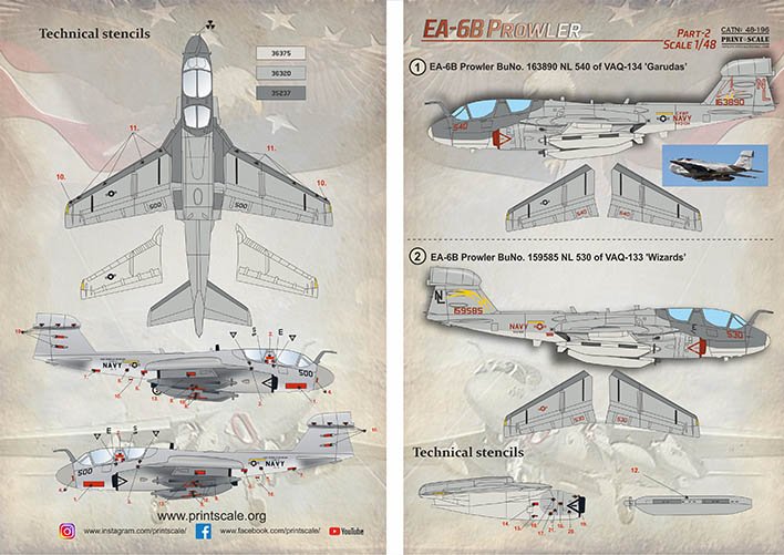 1/48 EA-6B Prowler & stencils Pt.2 (wet decals)