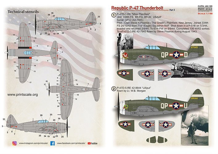 1/48 Republic P-47 Thunderbolt Part 3 (wet decals)