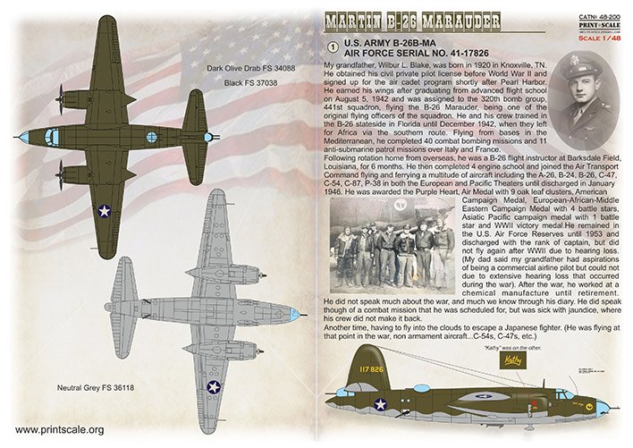 1/48 Martin B-26 Marauder (wet decals)