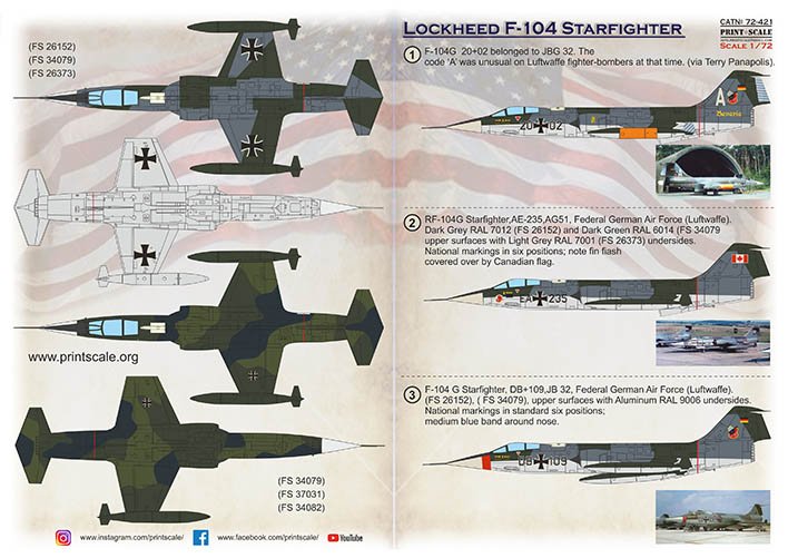 1/72 Lockheed F-104 Starfighter (wet decals)
