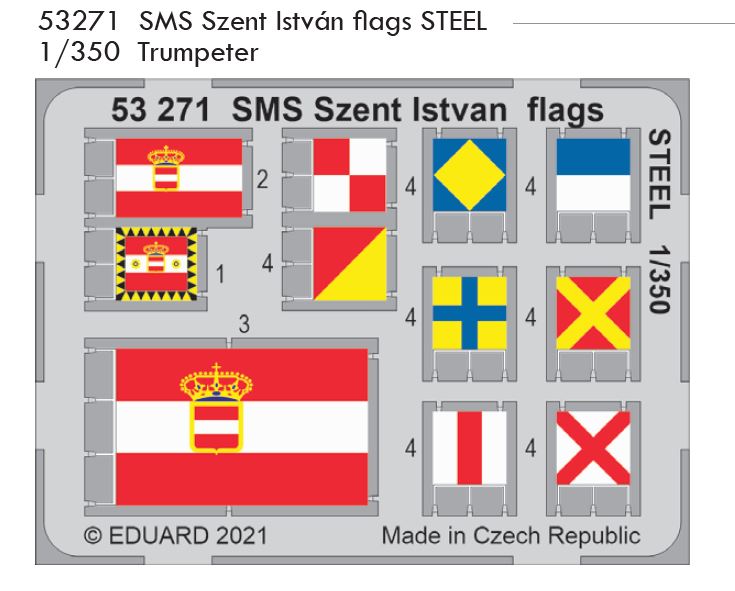 1/350 SMS Szent István flags STEEL (TRUMPETER)
