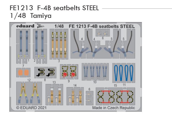 1/48 F-4B seatbelts STEEL (TAMIYA)