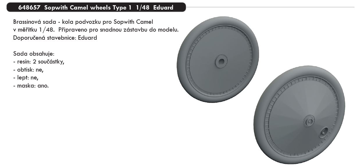 1/48 Sopwith Camel wheels Type 1 (EDUARD)