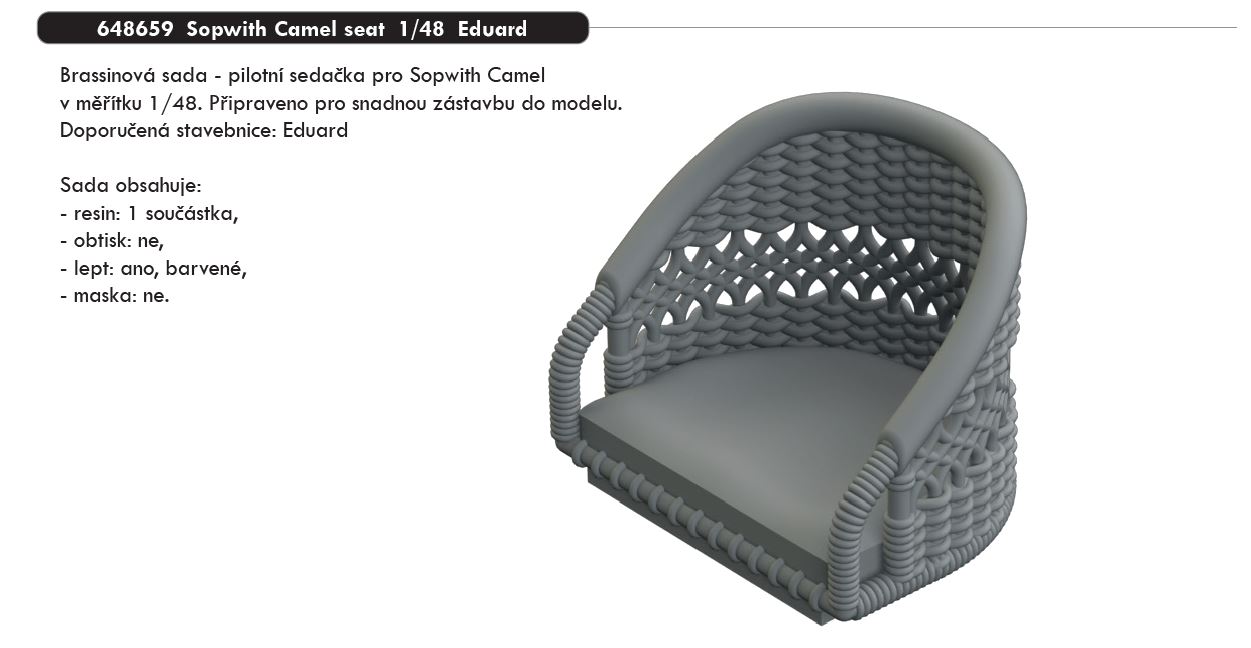 1/48 Sopwith Camel seat (EDUARD)