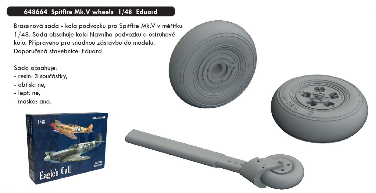 Fotografie 1/48 Spitfire Mk.V wheels (EDUARD)