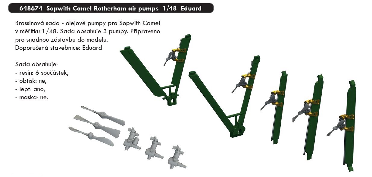 1/48 Sopwith Camel Rotherham air pumps (EDUARD)