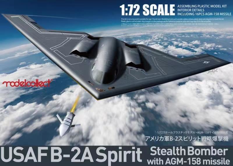 1/72 USAF B-2A Spirit Stealth Bomber with AGM-158 missile