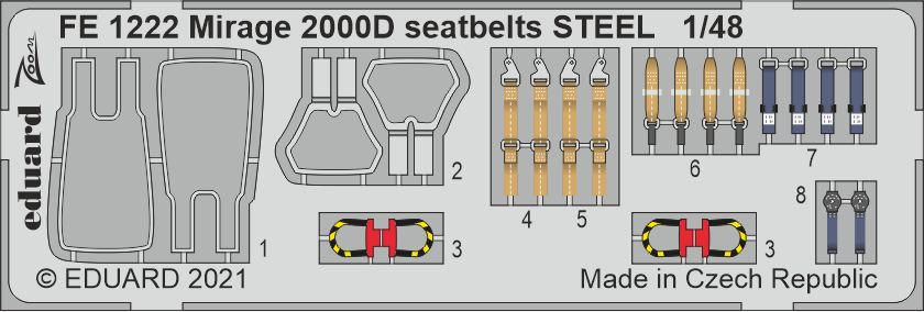1/48 Mirage 2000D seatbelts STEEL (KINETIC)