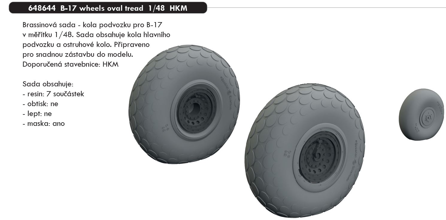 1/48 B-17 wheels oval tread (HKM)