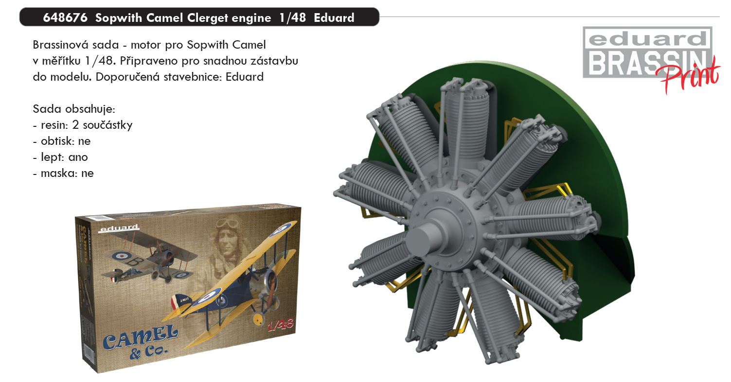 1/48 Sopwith Camel Clerget engine (EDUARD)