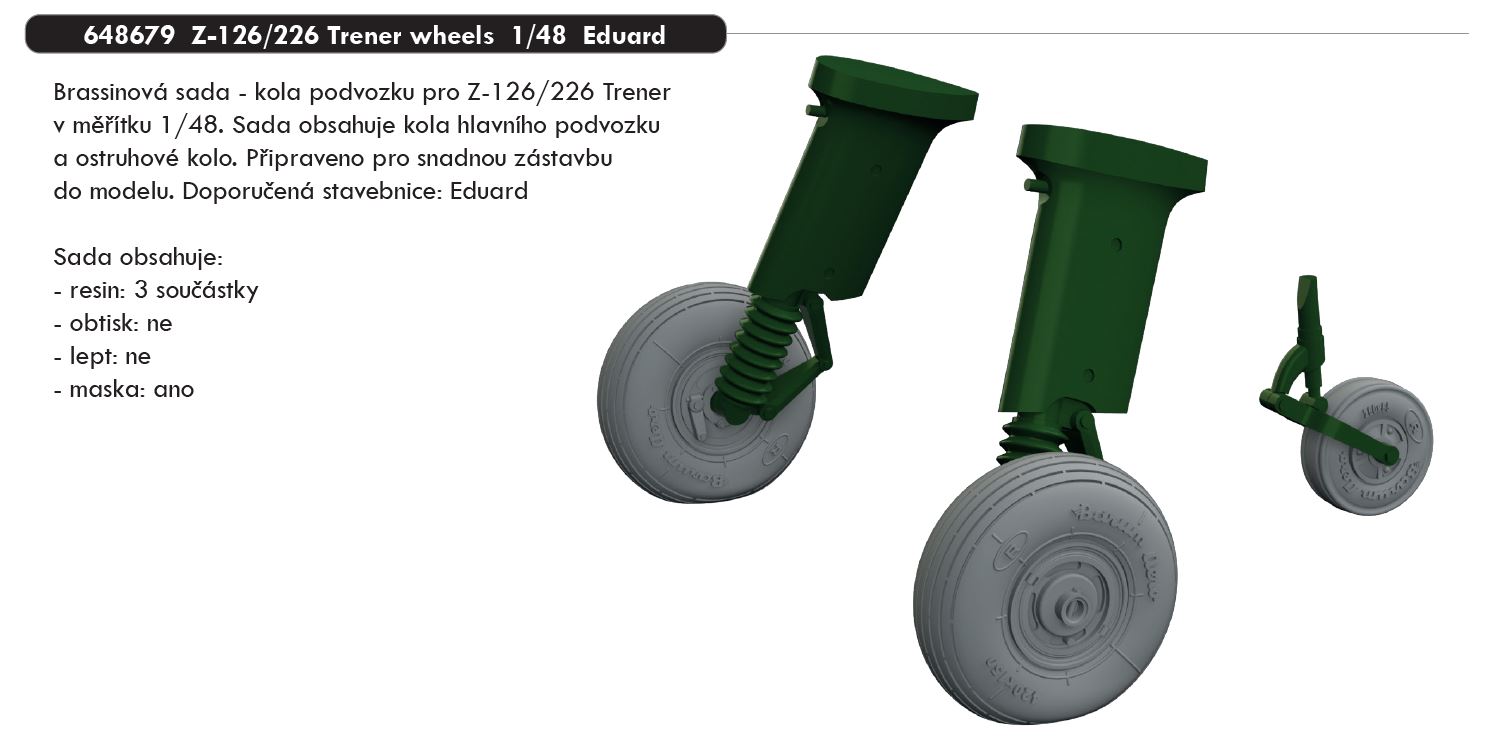 Fotografie 1/48 Z-126/226 Trener wheels (EDUARD)