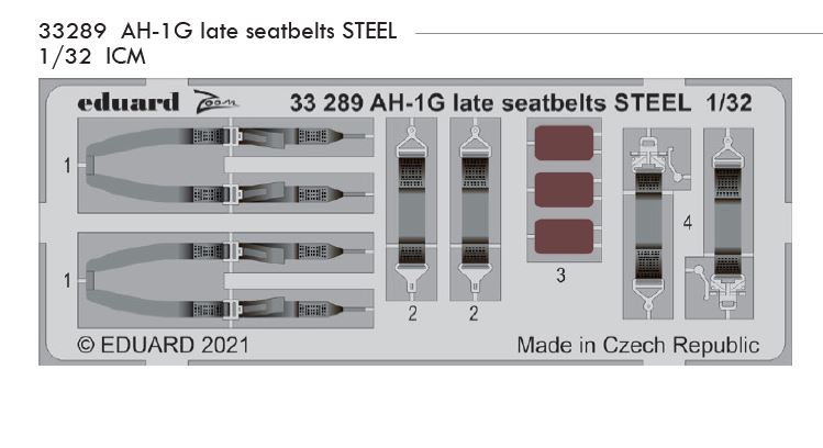 1/32 AH-1G late seatbelts STEEL (ICM)