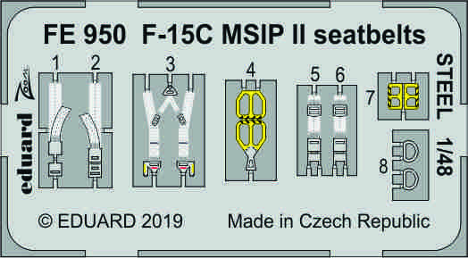 1/48 F-15C MSIP II seatbelts STEEL (GREAT WALL HOBBY)