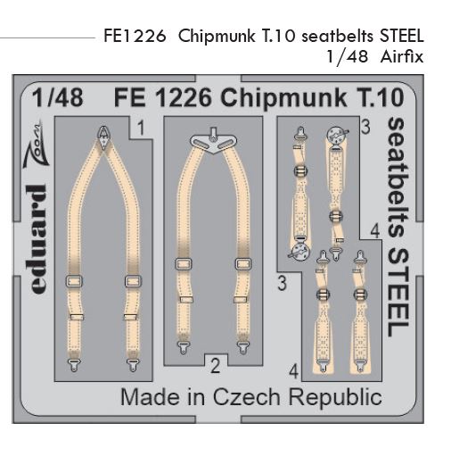 1/48 Chipmunk T.10 seatbelts STEEL (AIRFIX)