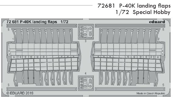 Fotografie 1/72 P-40K landing flaps (SPECIAL HOBBY)