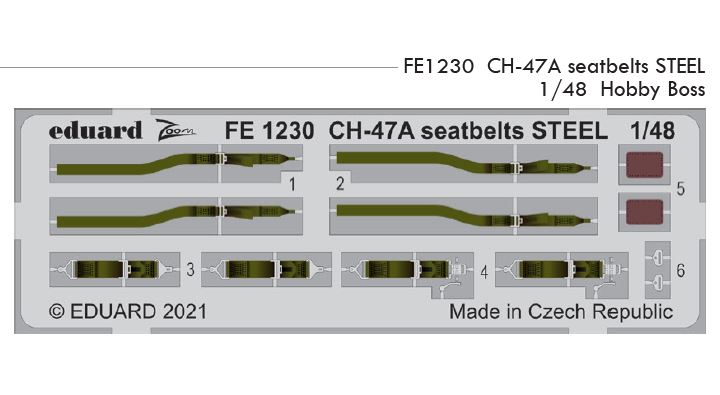 1/48 CH-47A seatbelts STEEL (HOBBY BOSS)