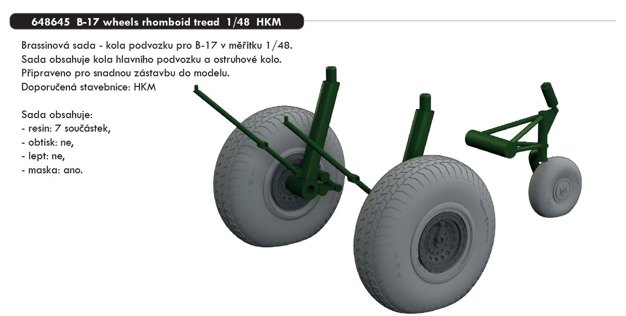 1/48 B-17 wheels rhomboid tread (HKM)