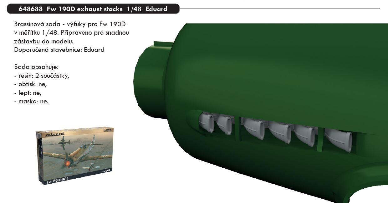 1/48 Fw 190D exhaust stacks (EDUARD)