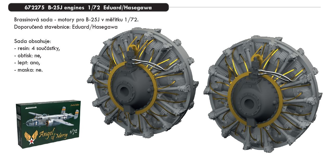 Fotografie 1/72 B-25J engines (EDUARD/HASEGAWA)