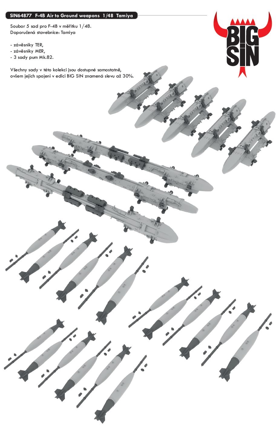 Fotografie 1/48 F-4B Air to Ground weapons (TAMIYA)