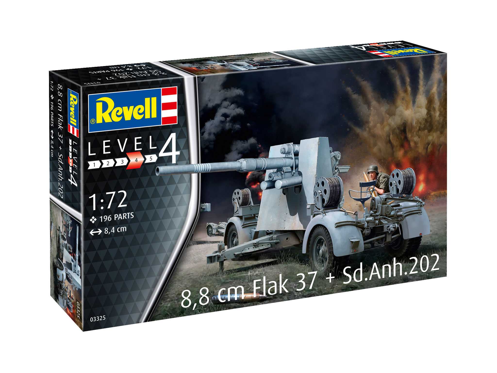 Fotografie Plastic ModelKit military 03325 - 8,8 cm Flak 37 + Sd.Anh.202 (1:72)