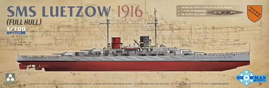 Fotografie 1/700 SMS LÜTZOW 1916 (FULL HULL)