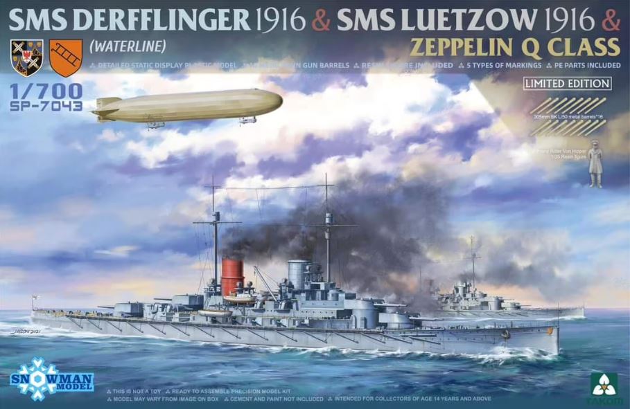 Fotografie 1/700 SMS Derfflinger + SMS Lützow + Zeppelin Q Class - Limited Edition (waterlline)