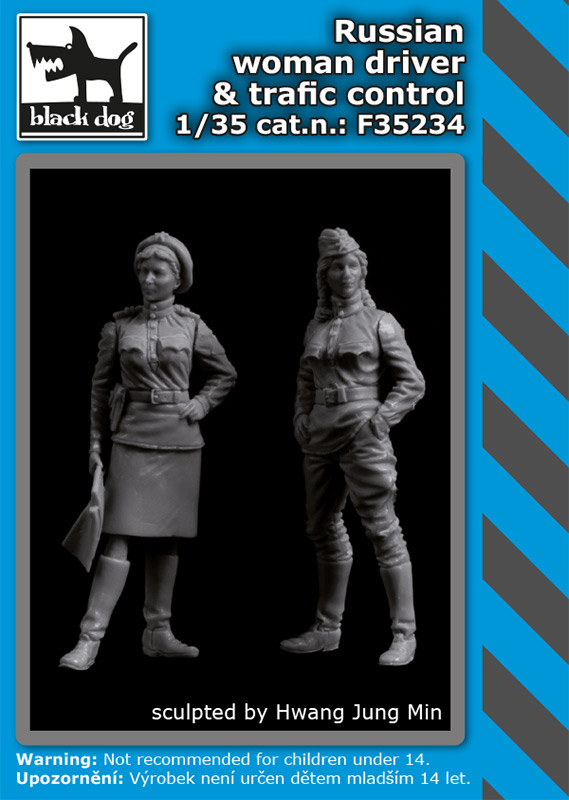 1/35 Russian woman driver+trafic control (2 fig.)