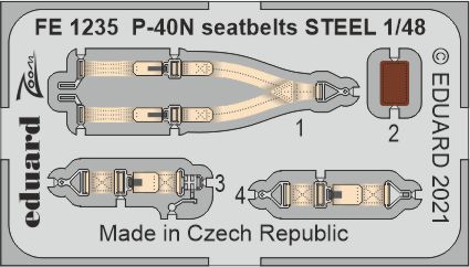 1/48 P-40N seatbelts STEEL (ACADEMY)
