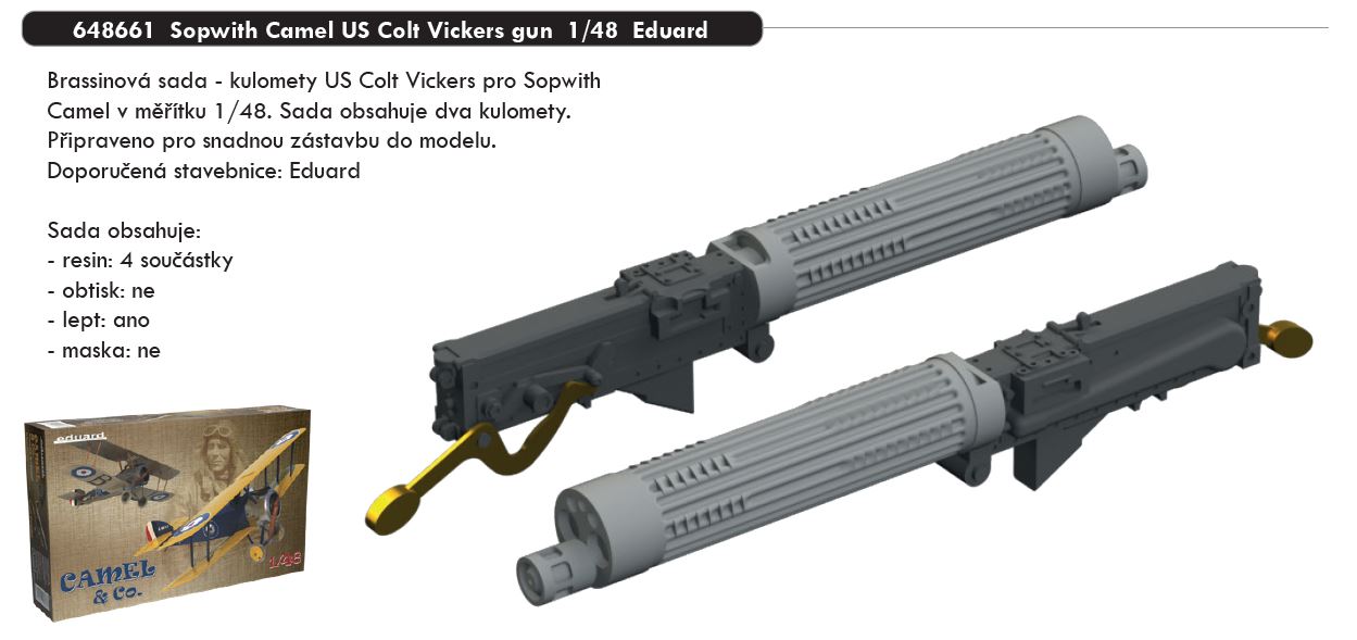 1/48 Sopwith Camel US Colt Vickers gun (EDUARD)
