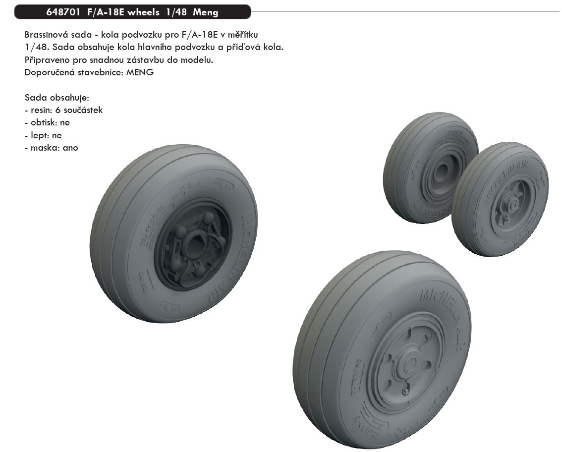 Fotografie 1/48 F/A-18E wheels (MENG)