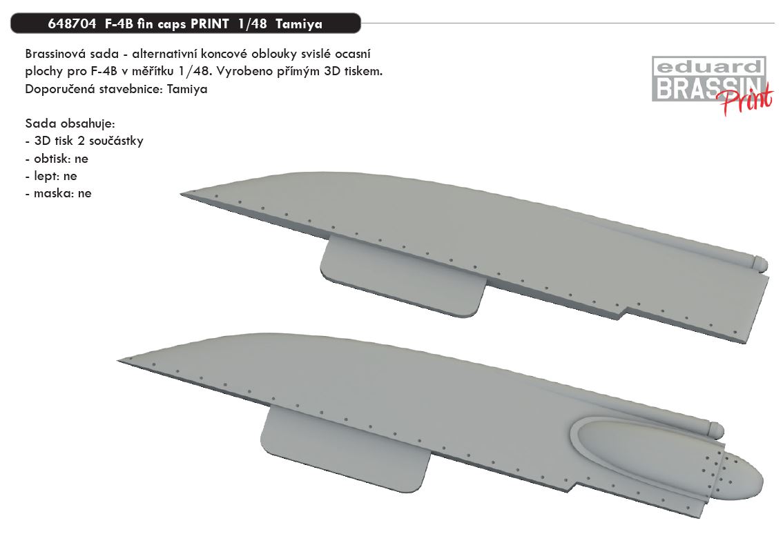 1/48 F-4B fin caps PRINT (TAMIYA)