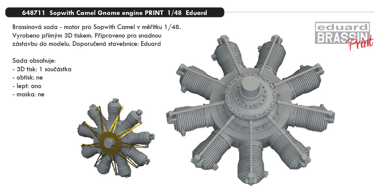 1/48 Sopwith Camel Gnome engine PRINT (EDUARD)