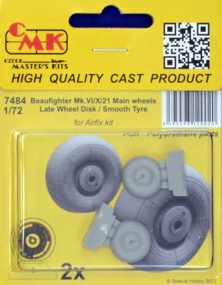 1/72 Beaufighter Mk.VI/X/21 Main wheel late/smooth