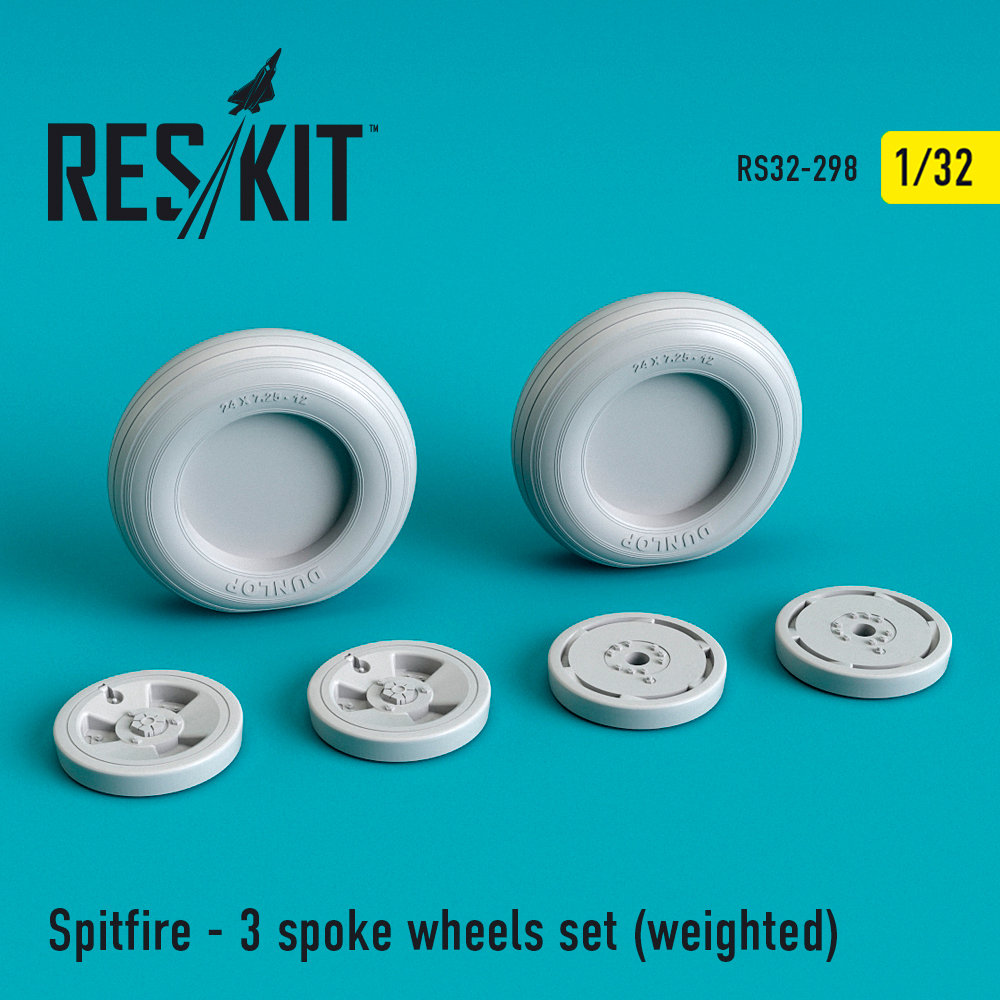 1/32 Spitfire - 3 spoke wheels set (weighted)