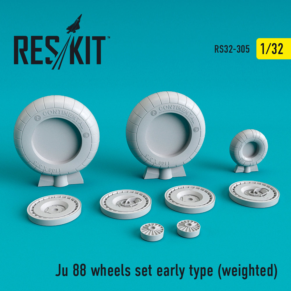 1/32 Ju 88 wheels set early type (weighted)