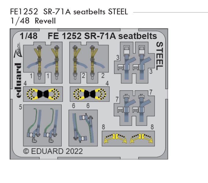 1/48 SR-71A seatbelts STEEL (REVELL)