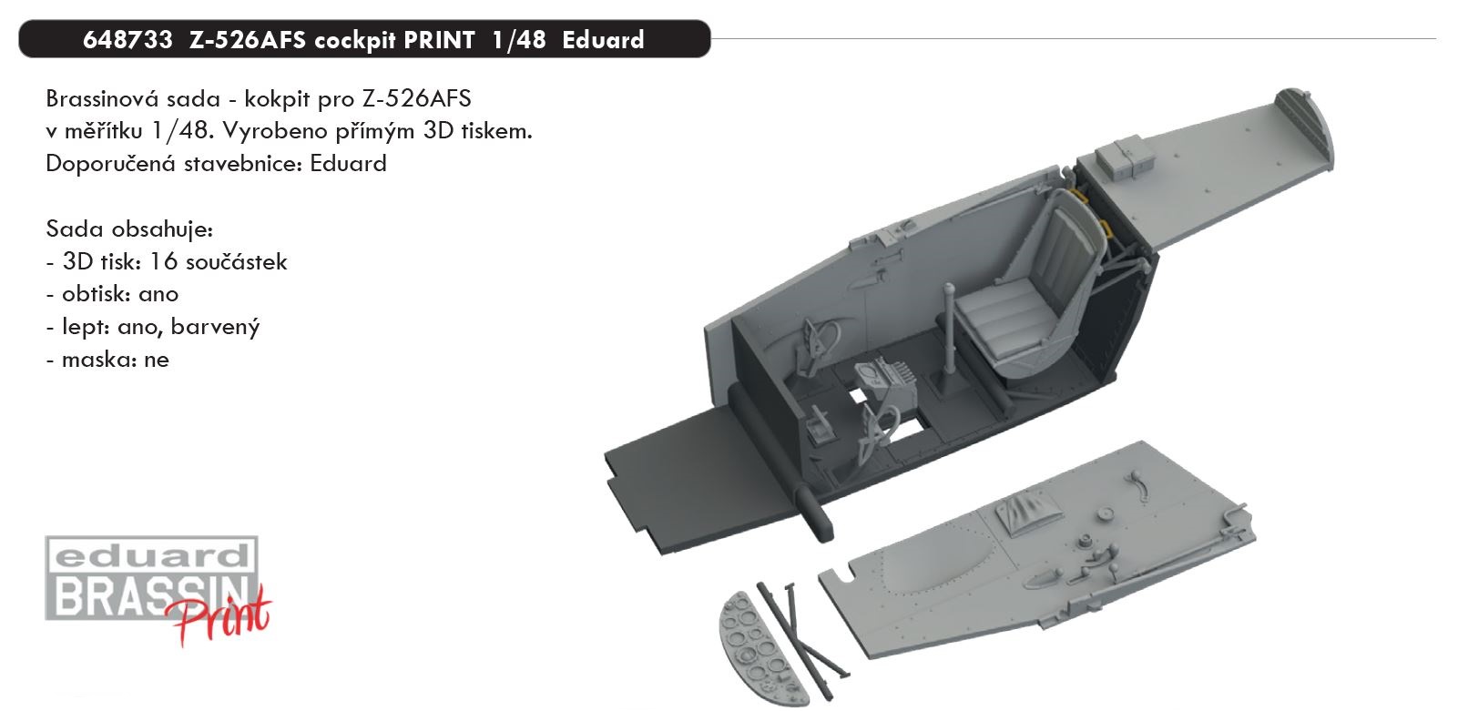 Fotografie 1/48 Z-526AFS cockpit PRINT (EDUARD)