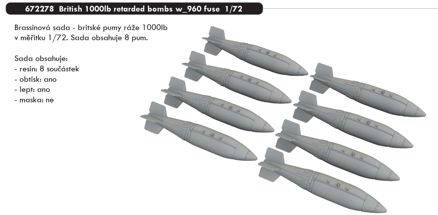 Fotografie 1/72 British 1000lb retarded bombs w_960 fuse