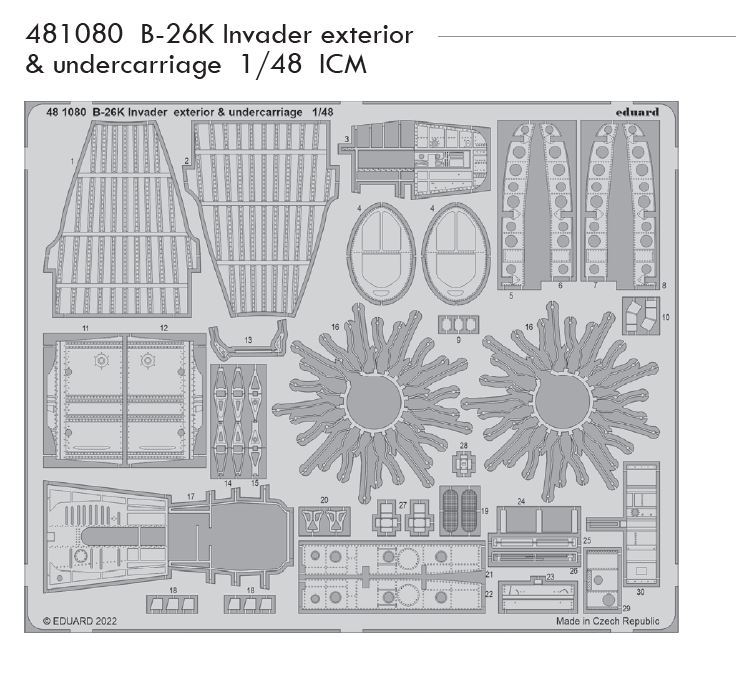 1/48 B-26K Invader exterior & undercarriage (ICM)