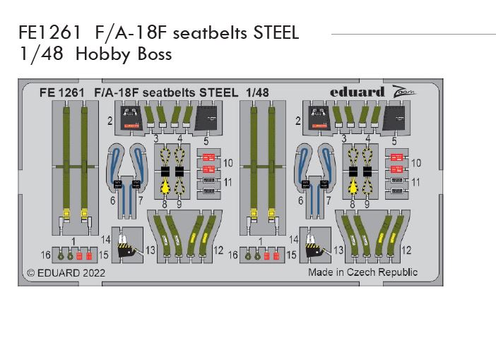 1/48 F/A-18F seatbelts STEEL (HOBBY BOSS)