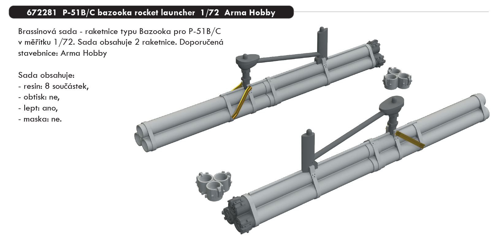 1/72 P-51B/C bazooka rocket launcher (ARMA HOBBY)