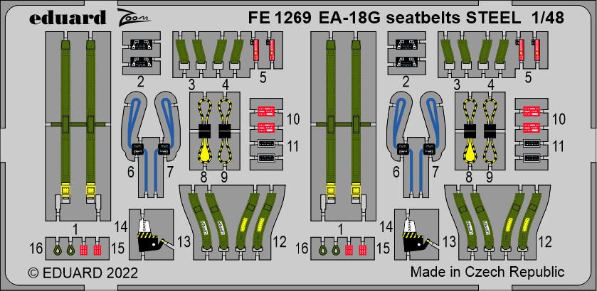 1/48 EA-18G seatbelts STEEL (HOBBY BOSS)