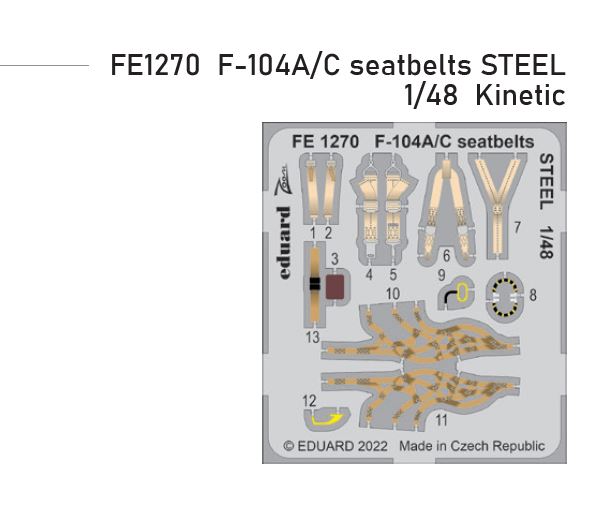 1/48 F-104A/C seatbelts STEEL (KINETIC)