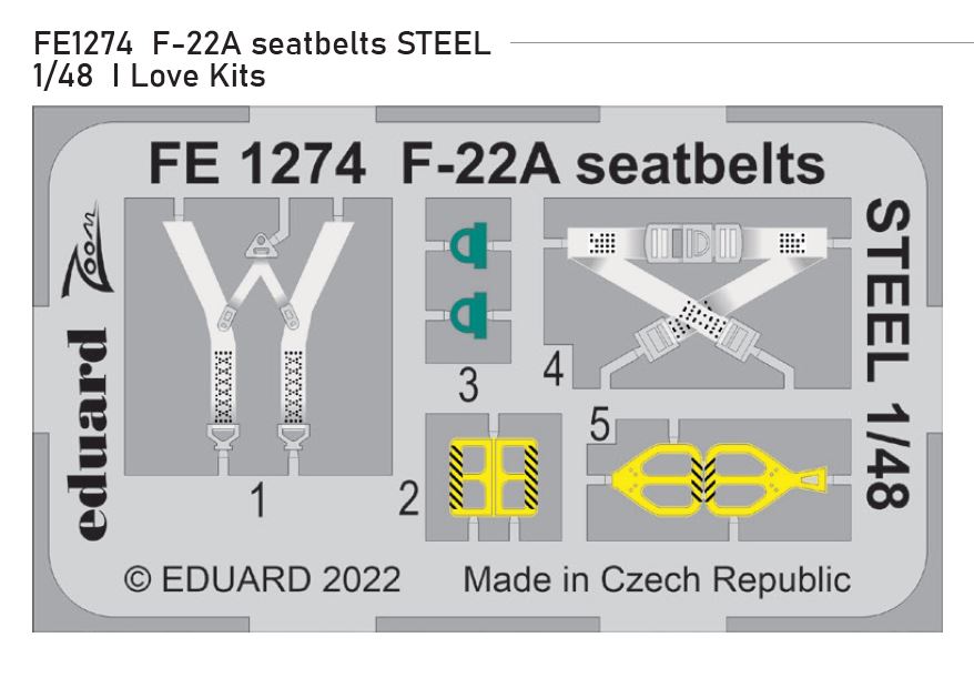 Fotografie 1/48 F-22A seatbelts STEEL (I LOVE KITS)