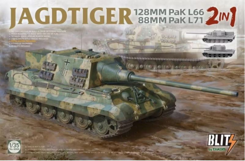 1/35 Jagdtiger 128mm PaK L66 / 88mm PaK L71 - 2-in-1