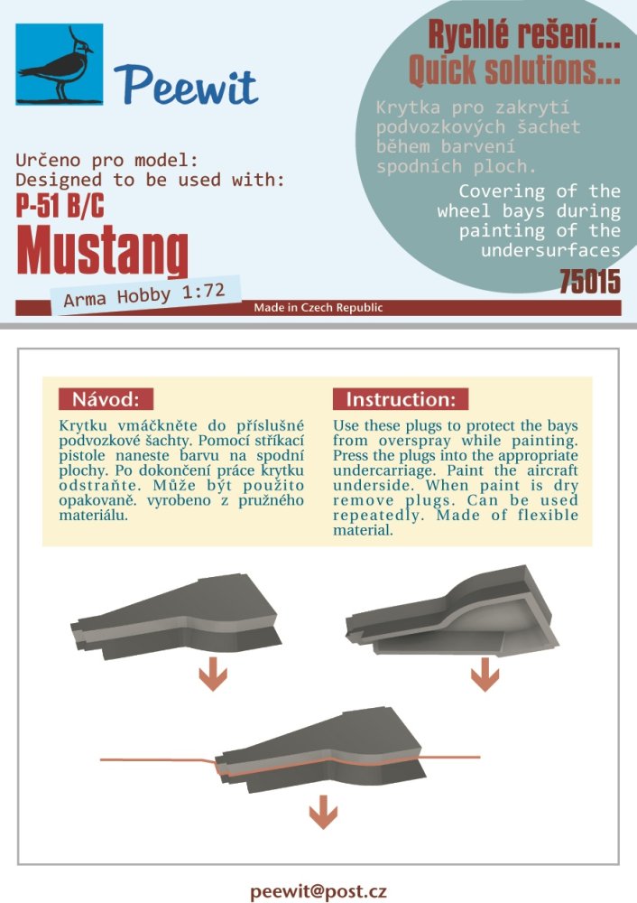 1/72 Wheel bay cover for P-51 B/C Mustang (ARMA)